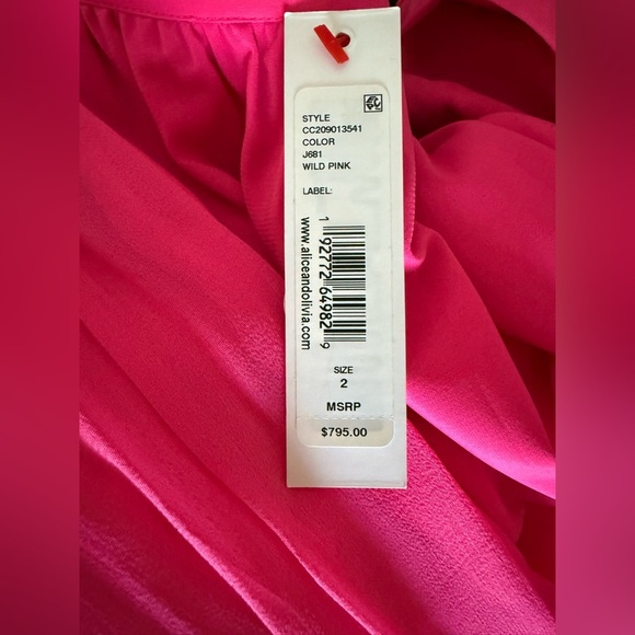 $795 SILK Alice & Olivia Emilia Silk Ruffle Gown, NWT - Picture 12 of 13